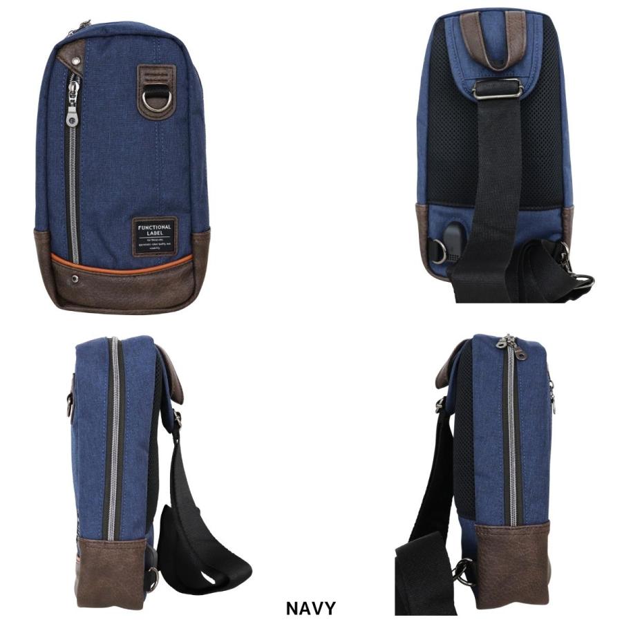 Functional Label ファンクショナルレーベル USB ボディバッグ M メンズ レディース 男性 女性 ユニセックス 男女兼用 ビジネス カジュアル 通勤 会社 08617 |  | 03