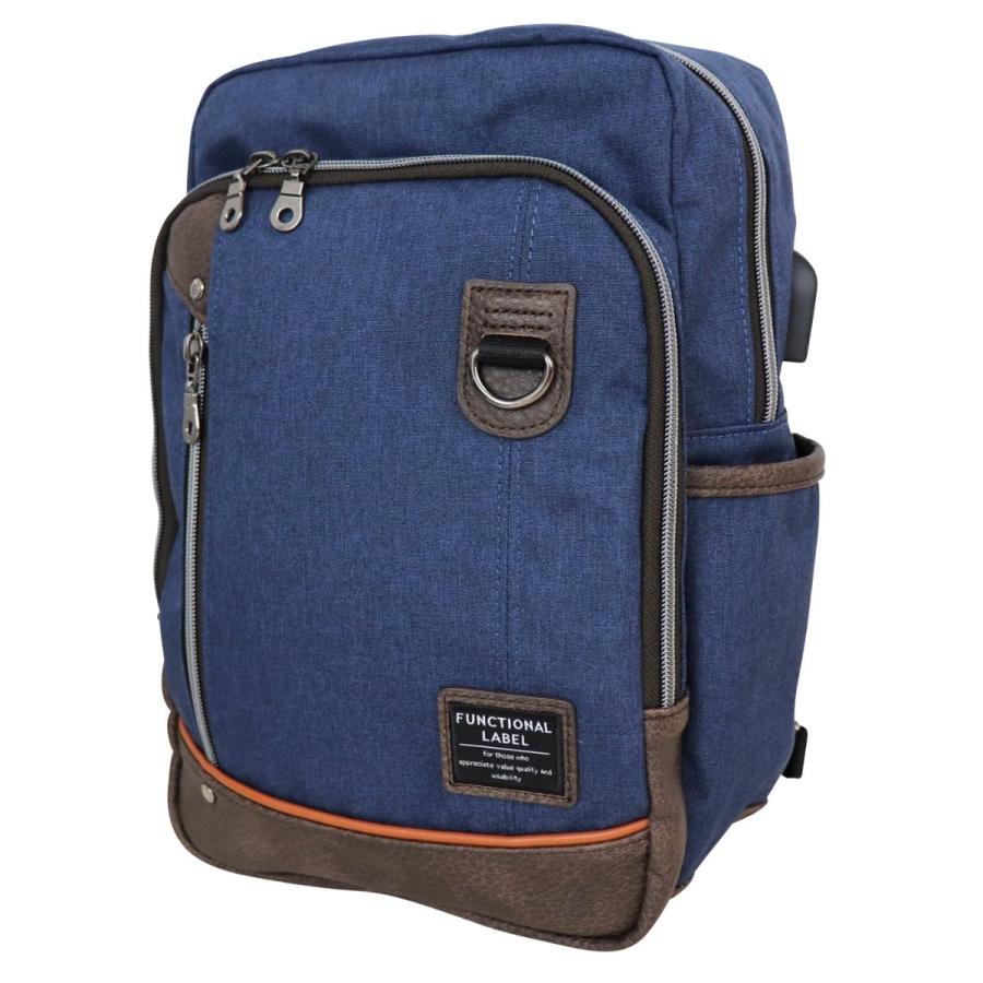 Functional Label ファンクショナルレーベル USB ボディバッグ L メンズ レディース 男性 女性 ユニセックス 男女兼用 ビジネス カジュアル 通勤 会社 08618 |  | 17