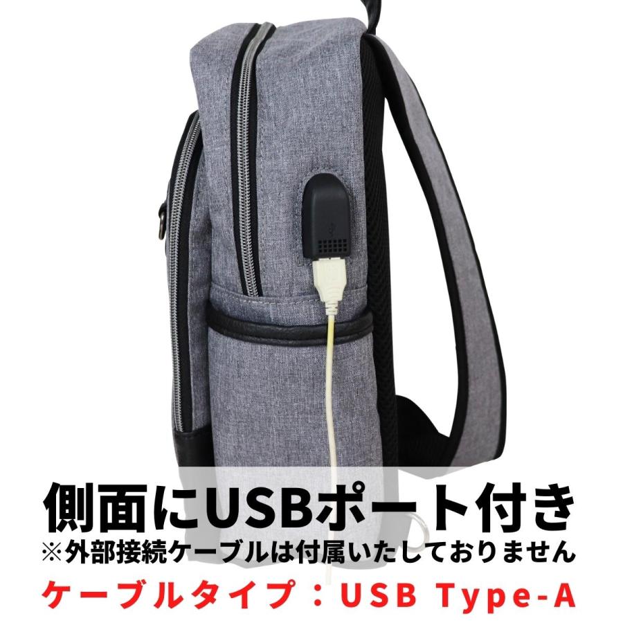 Functional Label ファンクショナルレーベル USB ボディバッグ L メンズ レディース 男性 女性 ユニセックス 男女兼用 ビジネス カジュアル 通勤 会社 08618 |  | 09