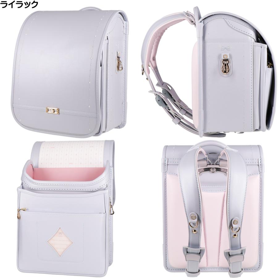 ランドセル ハネッセル GIRL アングラシエ ドルチェ A4フラットファイル収納対応 ラチェットアジャスター 大容量 軽量 360度反射 女の子 6年保証 日本製 91016の画像