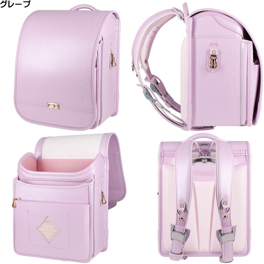 ランドセル ハネッセル GIRL アングラシエ ドルチェ A4フラットファイル収納対応 ラチェットアジャスター 大容量 軽量 360度反射 女の子 6年保証 日本製 91016の画像