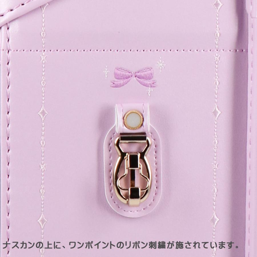 ランドセル ハネッセル GIRL アングラシエ ドルチェ A4フラットファイル収納対応 ラチェットアジャスター 大容量 軽量 360度反射 女の子 6年保証 日本製 91016の画像