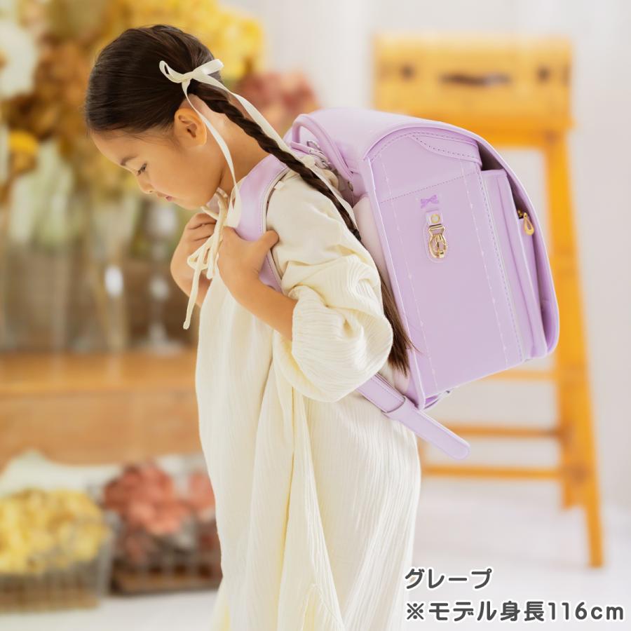 ランドセル ハネッセル GIRL アングラシエ ドルチェ A4フラットファイル収納対応 ラチェットアジャスター 大容量 軽量 360度反射 女の子 6年保証 日本製 91016の画像