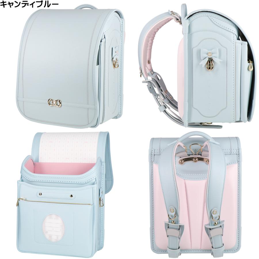 ランドセル ハネッセル GIRL エレガンスバッグ ルミナス 2027 A4フラットファイル収納対応 ラチェットアジャスター 大容量 軽量 360度反射 女の子 日本製 91023の画像