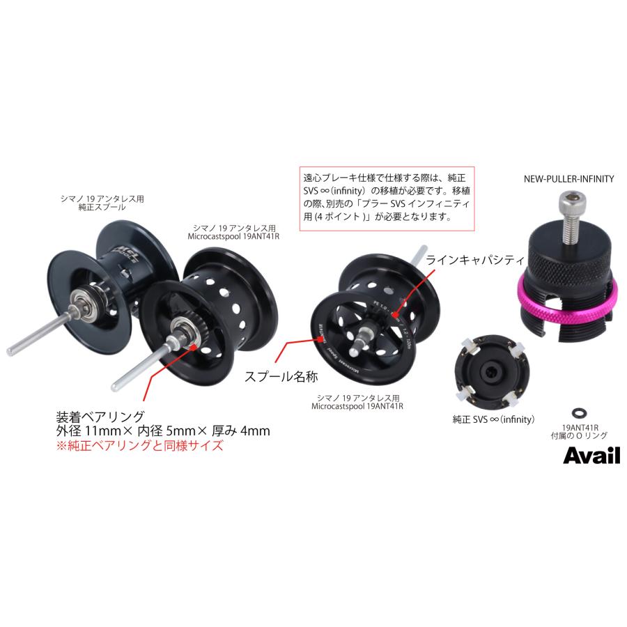 Avail Microcast Spool 19ANT41R BLK ブラック アベイル 19アンタレス