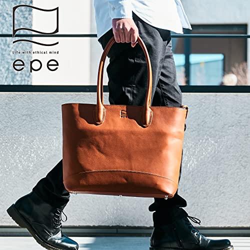 epe トートバッグ 本革 メンズ A4 大容量 レザー ブランド 無地 通勤 通学 (ブラック) ブラック
