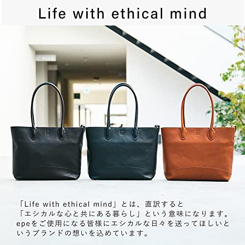 epe トートバッグ 本革 メンズ A4 大容量 レザー ブランド 無地 通勤 通学 (ブラック) ブラック