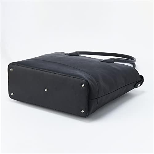 epe トートバッグ 本革 メンズ A4 大容量 レザー ブランド 無地 通勤 通学 (ブラック) ブラック