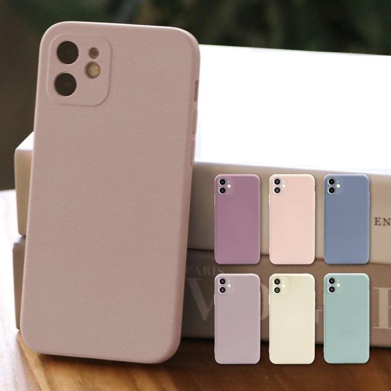 iPhone 【短納期】送料無料 くすみカラーIPHONE12ケース シリコン