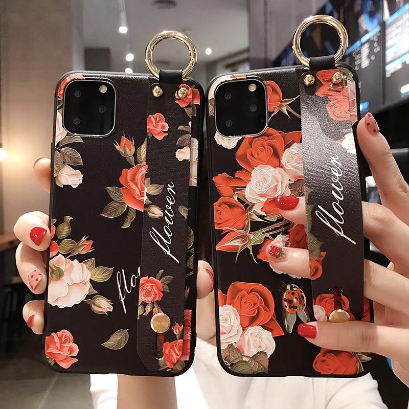 IPHONE13ケース フラワー 花柄 スマホケース おしゃれ 可愛い アイフォンケース ハンドベルト テンアール 12mini IPHONE12 SE IPHONE11 pro IPHONE8 XS 7｜harro-mart358｜13