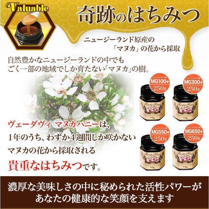 【2個セット】ヴェーダヴィ マヌカハニー MG３００＋ ニュージーランド からの特別な 蜂蜜 はちみつ ハチミツ ２５０ｇヴェーダヴィ MG300+_3