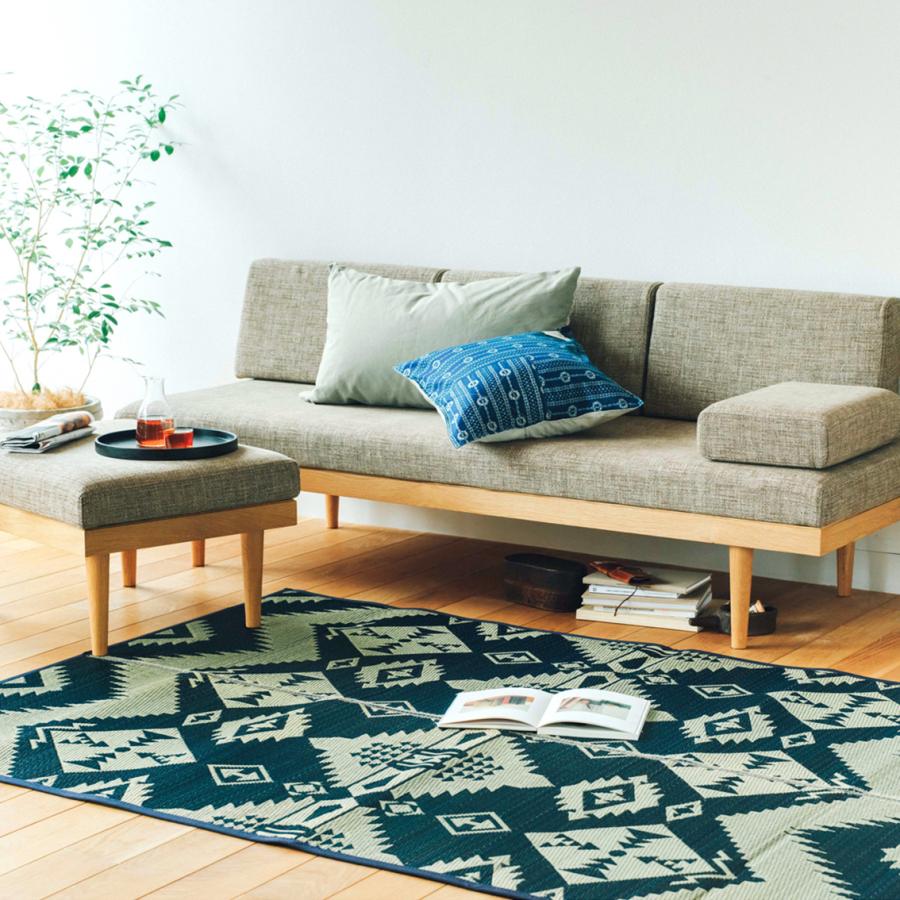 Basshu バッシュ い草ラグ Igusa Rug 140 0 ビーコンパターン 日本製 ネイビー H1803 Hartley 通販 Yahoo ショッピング