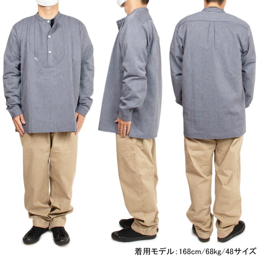 年中無休 Sale セール Modas モダス フィッシャーマンシャツ バンドカラー ストライプ プルオーバー Art1003 Bestdream Store