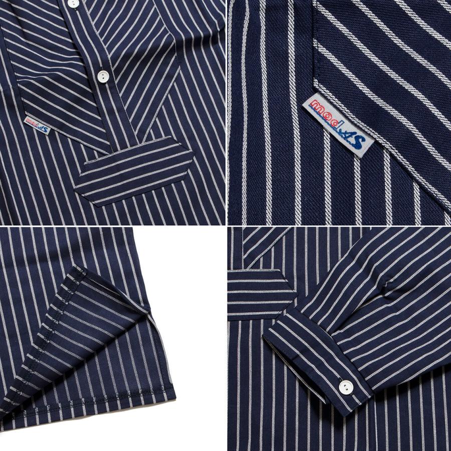 年中無休 Sale セール Modas モダス フィッシャーマンシャツ バンドカラー ストライプ プルオーバー Art1003 Bestdream Store