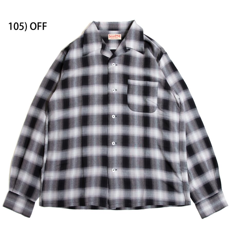 SUGAR CANE シュガーケーン RAYON OMBRE CHECK OPEN SHIRT レーヨン