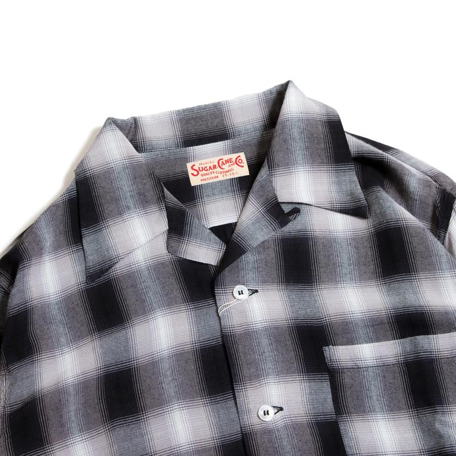 SUGAR CANE シュガーケーン RAYON OMBRE CHECK OPEN SHIRT レーヨン