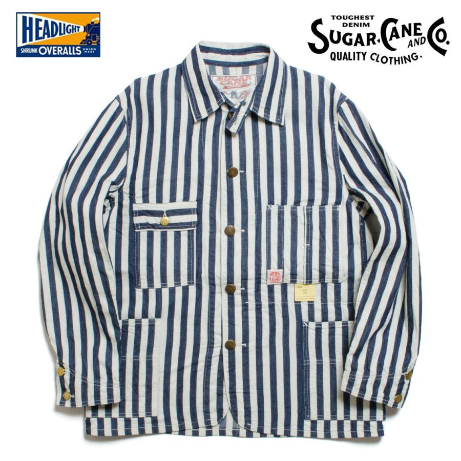 HEADLIGHT × FICTION ROMANCE インディゴストライプ ワークコート NOS