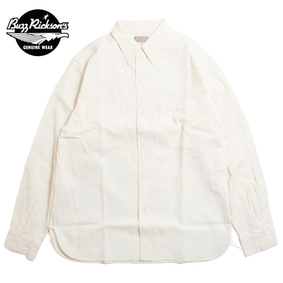 BUZZ RICKSON’S バズリクソンズ WHITE CHAMBRAY WORK SHIRTS LONG SLEEVE ホワイトシャンブレーワークシャツ BR25996