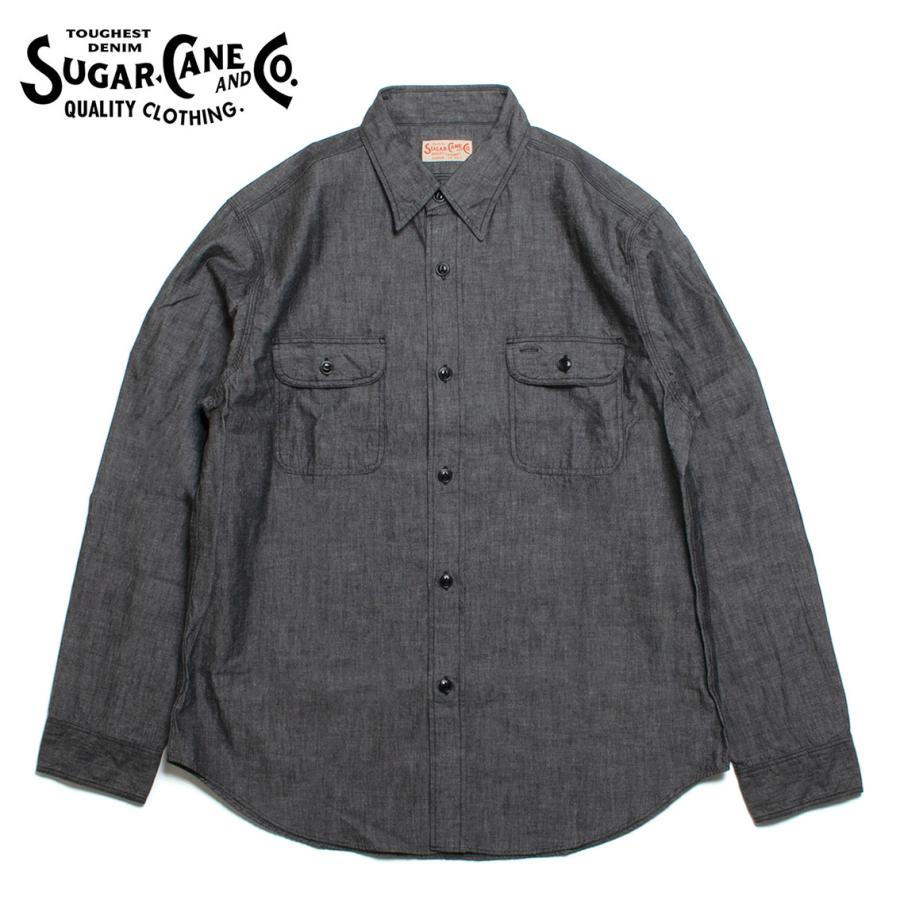 SUGAR CANE シュガーケーン BLACK CHAMBRAY WORK SHIRT ブラック