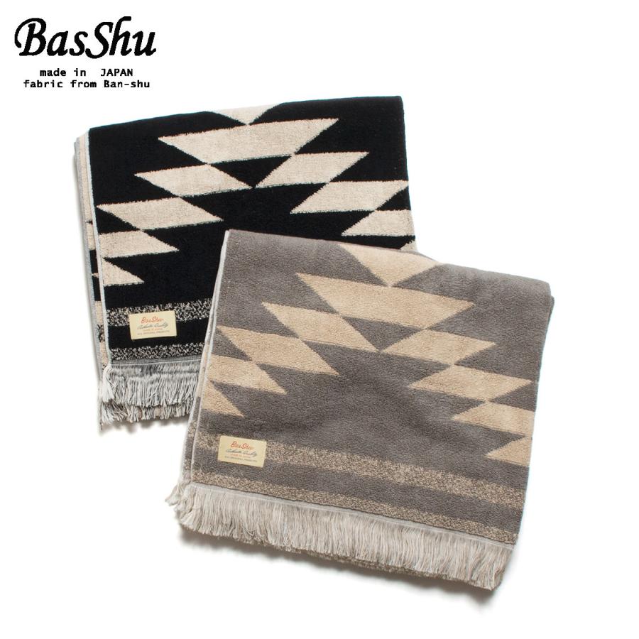 BasShu（バッシュ） COTTON PILE BLANKET NATIVE MOTIF コットンパイル 