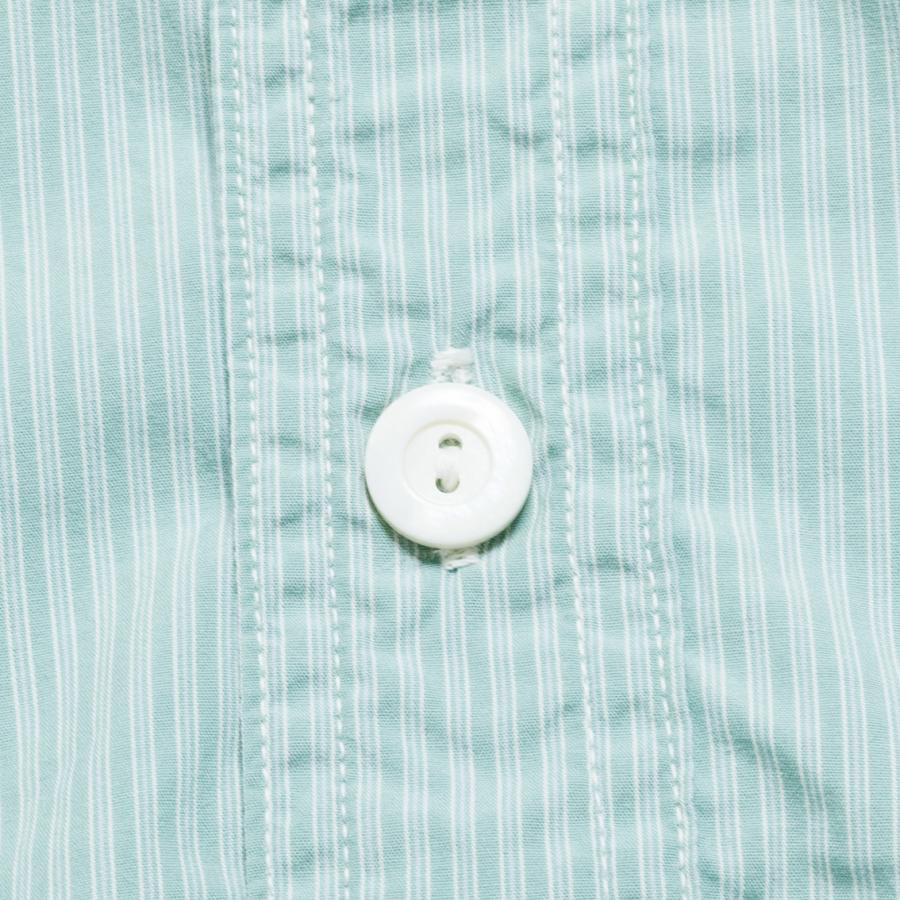 未使用 POST O'ALLS No.1 Shirt stripe green Post O'Alls No.1 Shirt MV Stripe Shirting Green | kado〔カド