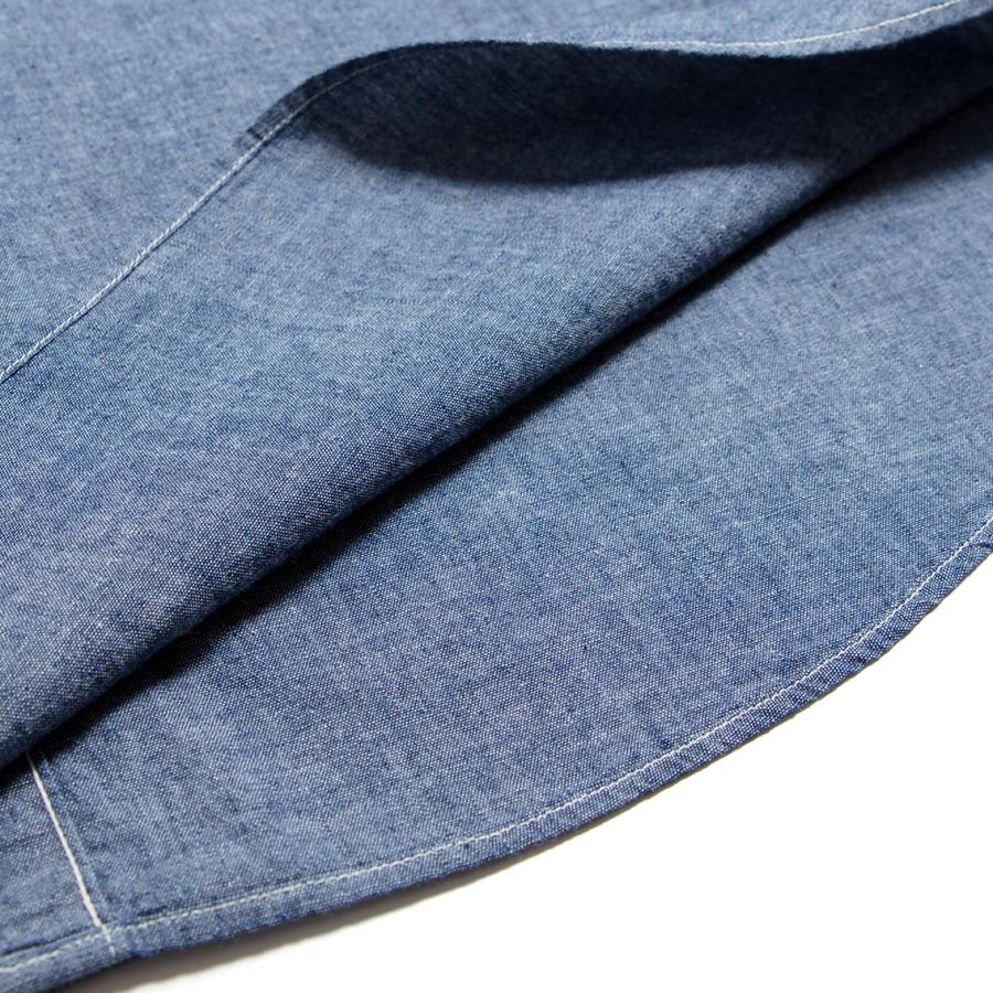 【新品】ポストオーバーオールズ シャンブレーシャツ バンド L 1203C-CC POST OVERALLS / ポストオーバーオールズ]Band Collar Shirt Classic