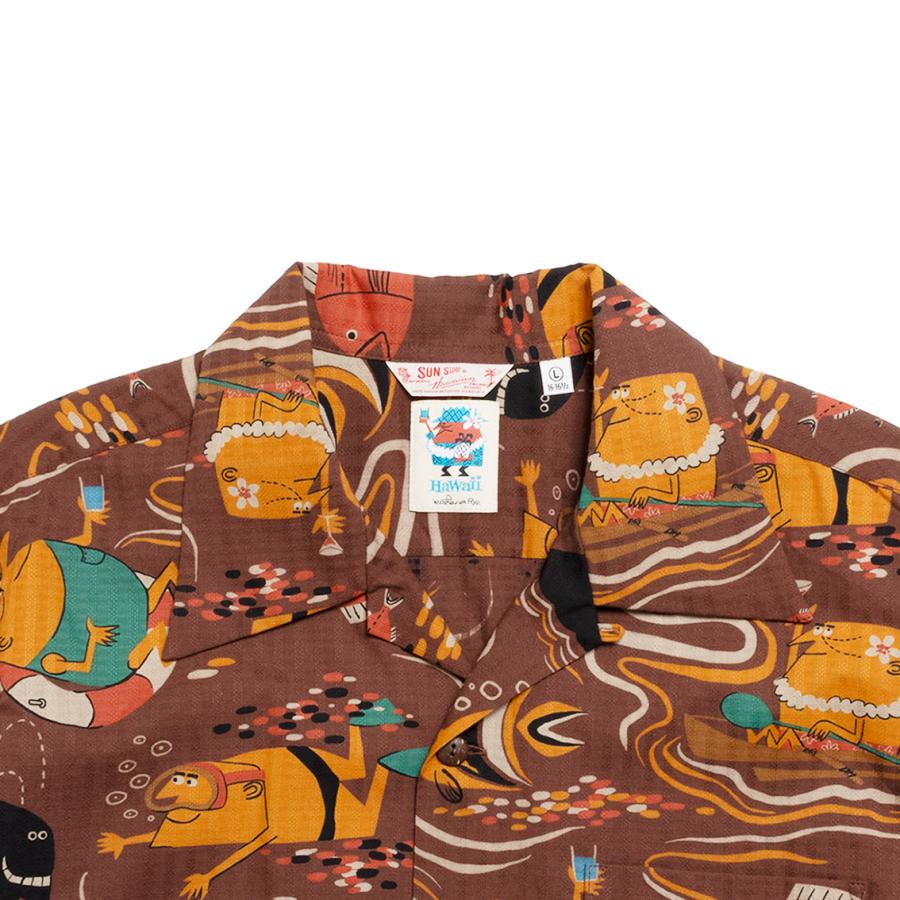 SUN SURF サンサーフ DOBBY COTTON OPEN SHIRT “OCEAN ACTIVITIES” by