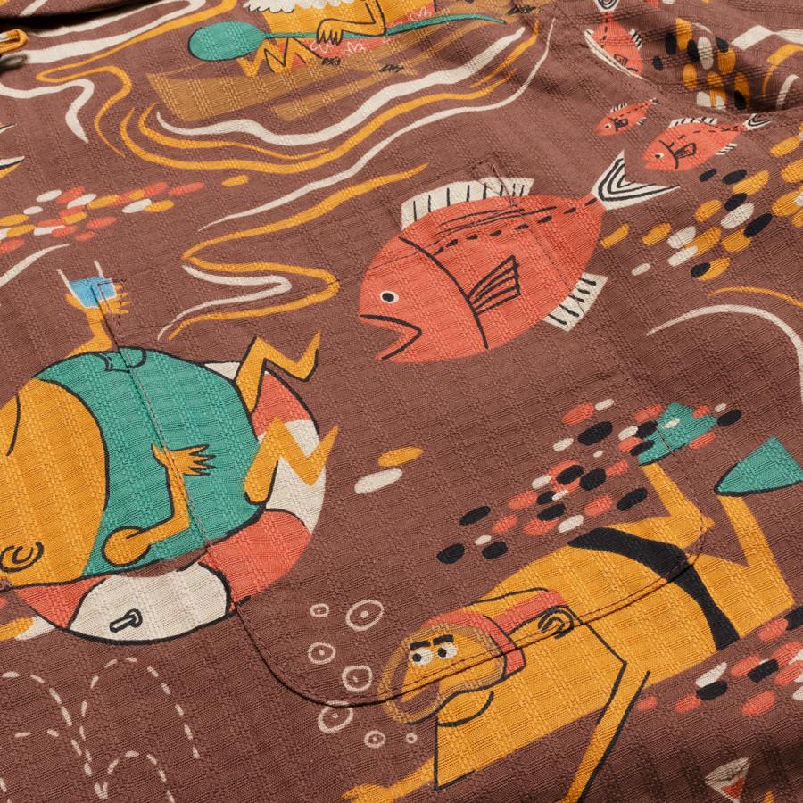 SUN SURF サンサーフ DOBBY COTTON OPEN SHIRT “OCEAN ACTIVITIES” by