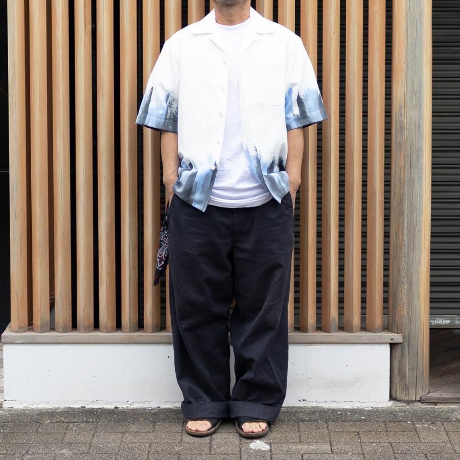 destin デスティン MORS TELA ST TROPEZ ハンドペイント オープンカラーシャツ SKYGREYの画像