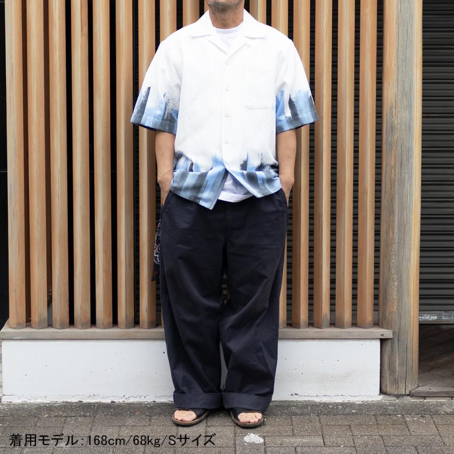 destin デスティン MORS TELA ST TROPEZ ハンドペイント オープンカラーシャツ SKYGREYの画像