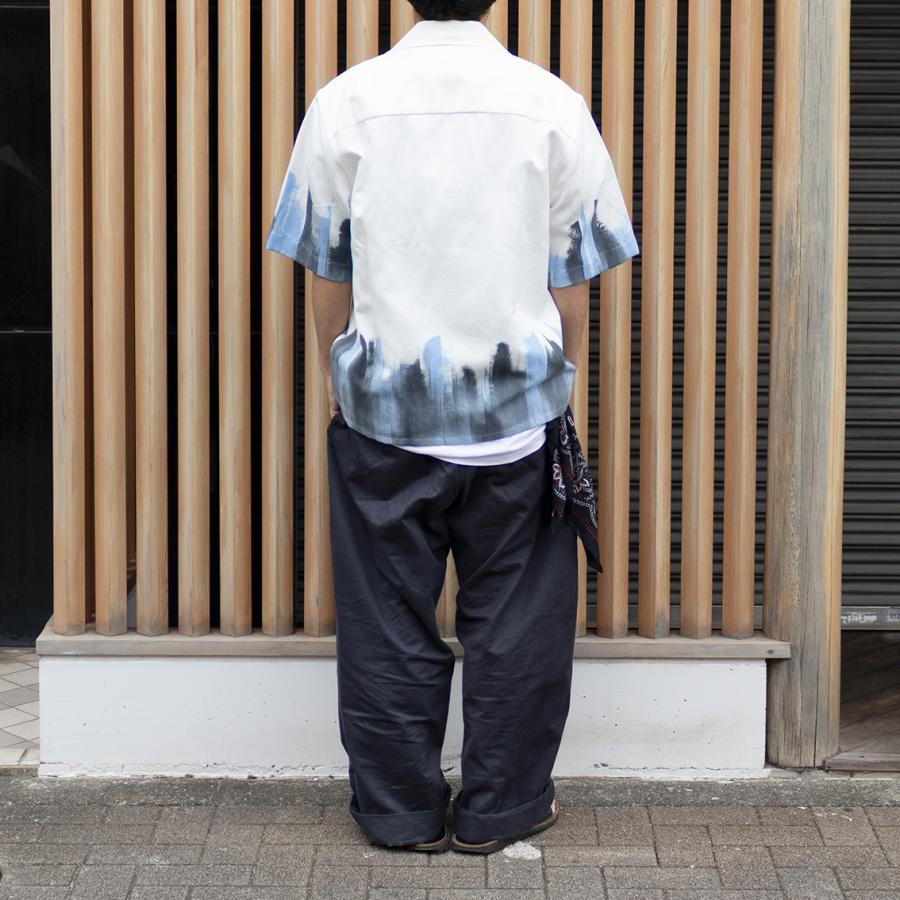 destin デスティン MORS TELA ST TROPEZ ハンドペイント オープンカラーシャツ SKYGREYの画像
