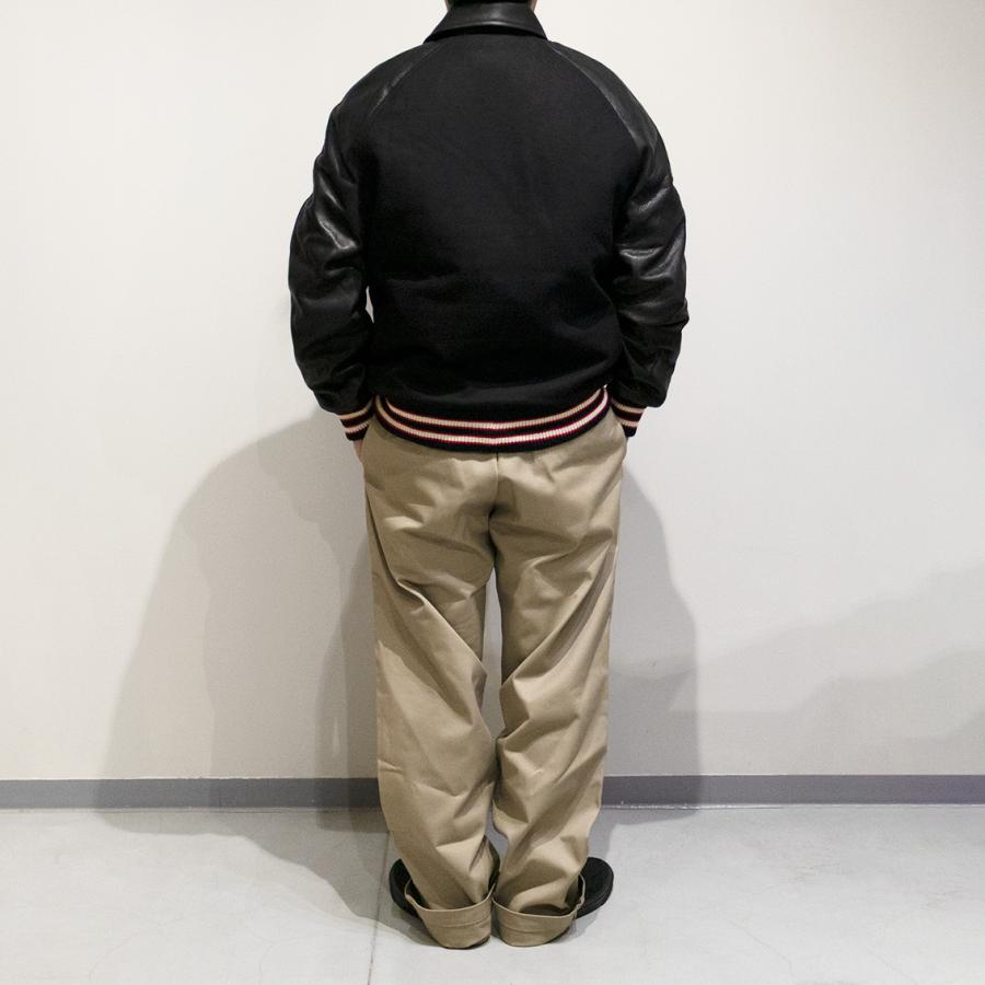 【セール20%OFF】 DEHEN ディーエン Raglan Varsity Jacket ラグラン バーシティ ジャケット BLACK/BLACKの画像