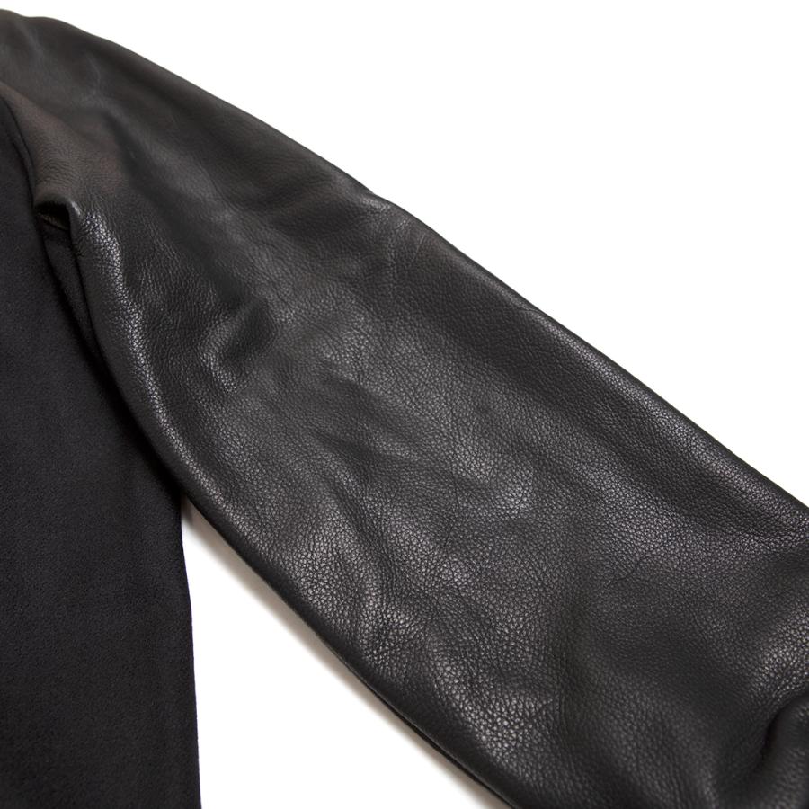 【セール20%OFF】 DEHEN ディーエン Raglan Varsity Jacket ラグラン バーシティ ジャケット BLACK/BLACKの画像