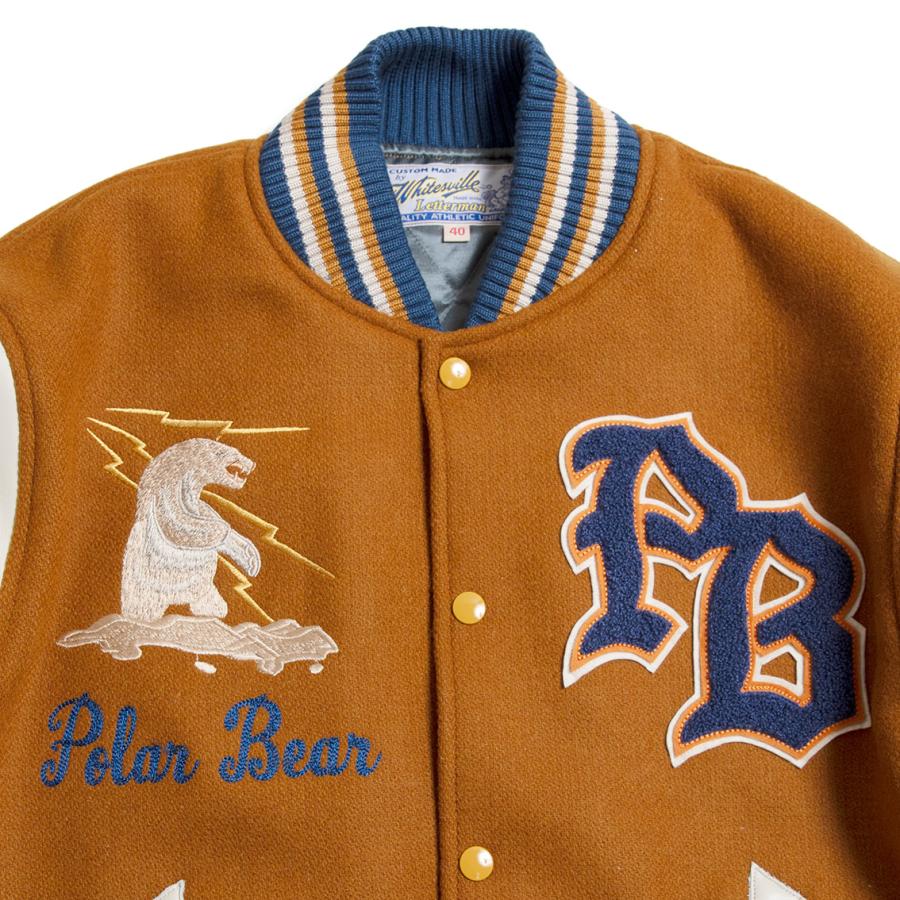WHITESVILLE ホワイツビル 30oz. WOOL MELTON AWARD JACKET メルトン アワードジャケット POLAR BEAR WV15784の画像