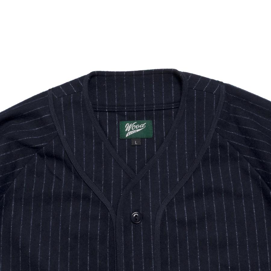 WOODBLOCK ウッドブロック WOOL STRIPE BASEBALL SHIRT ベースボール
