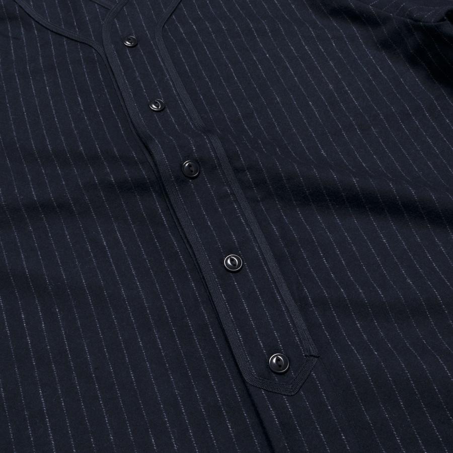 WOODBLOCK ウッドブロック WOOL STRIPE BASEBALL SHIRT ベースボール