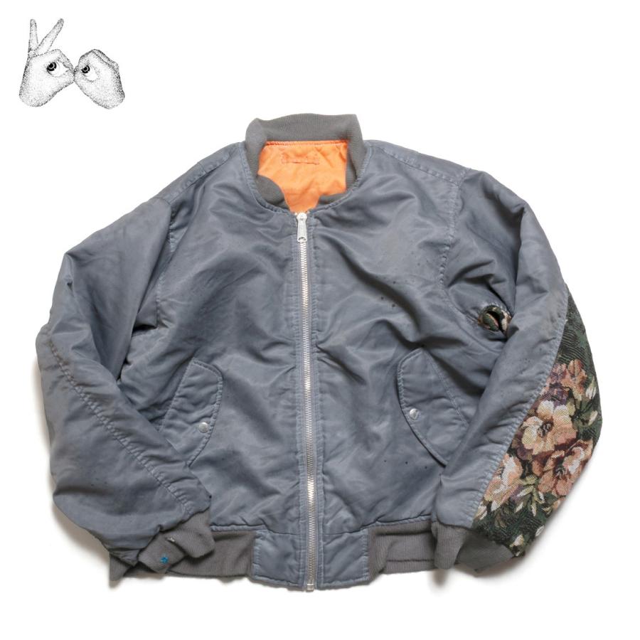 MA-1 フライトジャケット グレー オレンジ　リバーシブル VOO（ヴォー） MA-1 feat. LIF フライトジャケット リバーシブル VOO