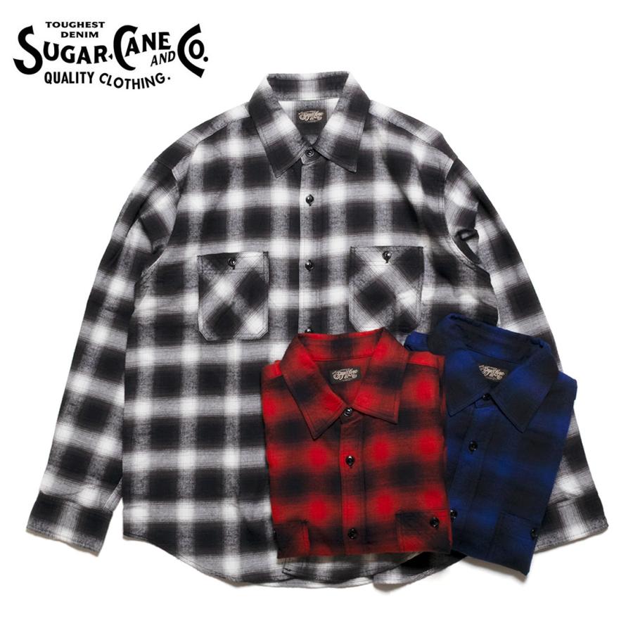 SUGAR CANE シュガーケーン COTTON OMBRE CHECK L/S WORK SHIRT