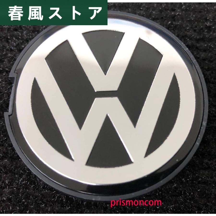 VOLKSWAGEN 56mm フラット ゴルフ 4 ボーラ 純正ホイール用センターキャップ ブラック?クロム1台分 4枚 GOLF4 BORA 1J｜haru-kazestore｜02