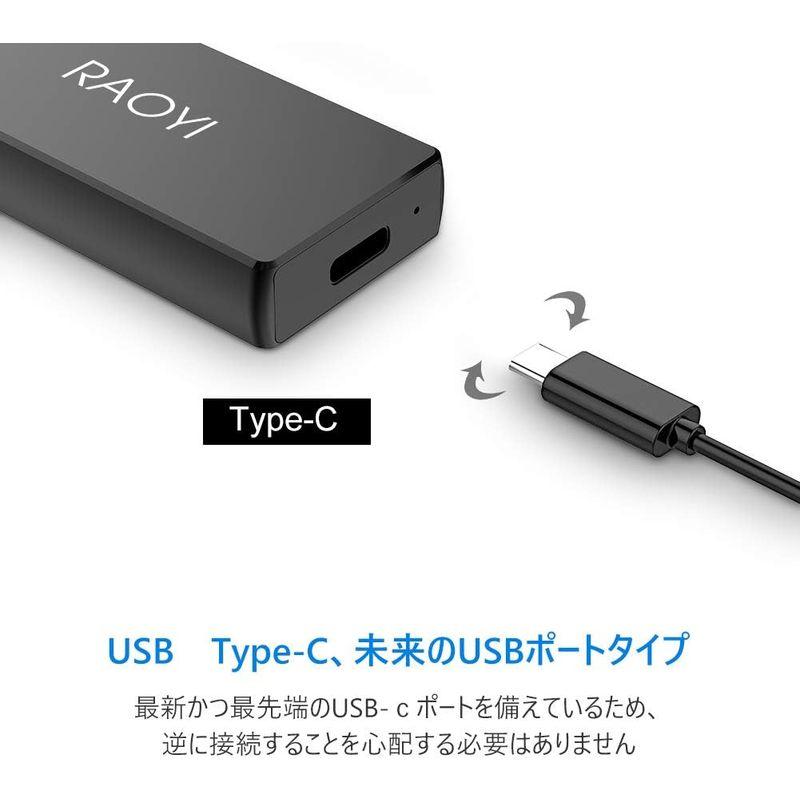 RAOYI 外付けSSD 500GB USB3.1 Gen2 ミニSSD ポータブルSSD 転送速度550MB/秒(最大) Type-Cに対｜haru-online｜03