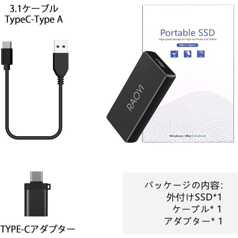 RAOYI 外付けSSD 500GB USB3.1 Gen2 ミニSSD ポータブルSSD 転送速度550MB/秒(最大) Type-Cに対｜haru-online｜04