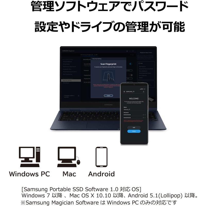 Samsung T7 Shield 1TB 外付けSSD 最大転送速度1,050MB/秒 USB3.2 Gen2(10Gbps, Type-｜haru-online｜05