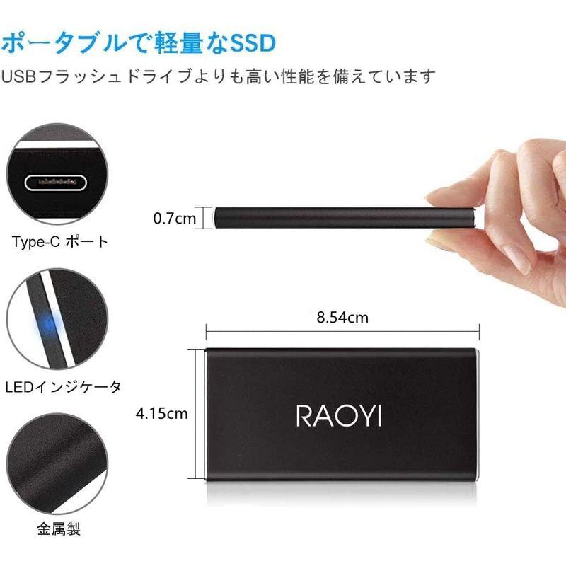 RAOYI 外付けSSD 1TB USB3.1 Gen2 ポータブルSSD 転送速度最大550MB/秒 PS4動作確認済 超薄型・超高速Ty｜haru-online｜05