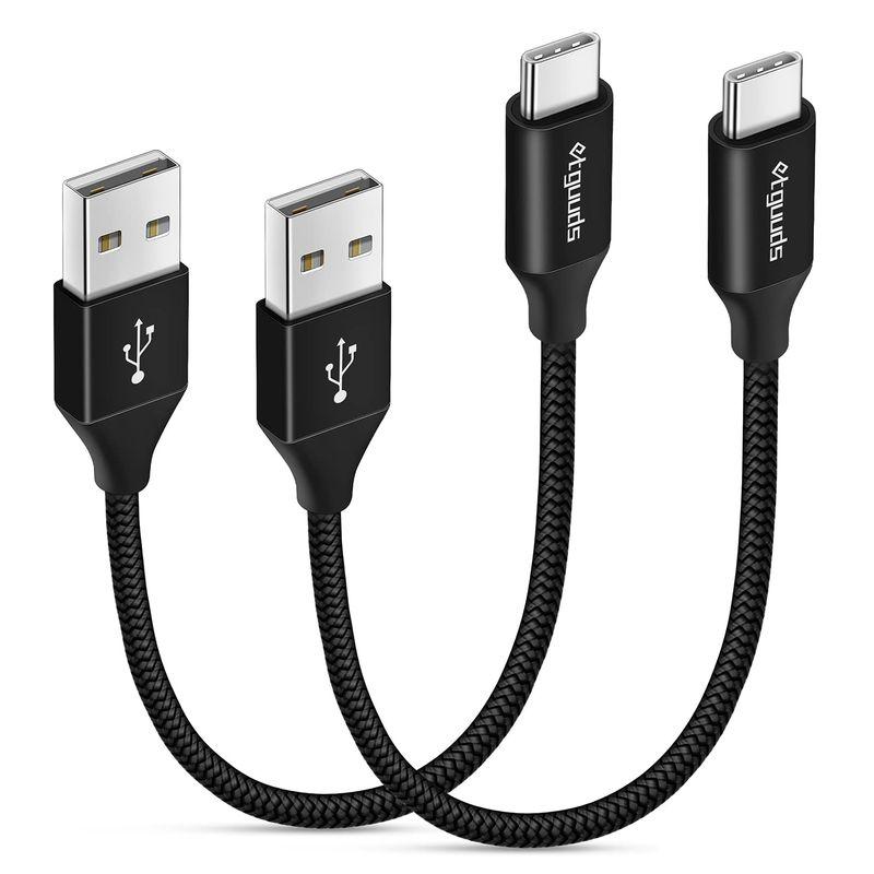 0.15m 2本USB Type C ケーブル 短い 急速充電 QC3.0 タイプc 15cm 高速 