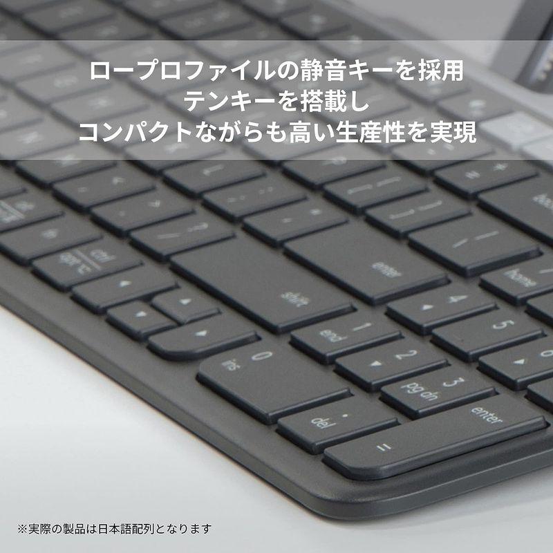ロジクール 静音 Bluetooth ワイヤレスキーボード K580GR グラファイト 超薄型 小型 Unifying 薄型 テンキー 無線｜haru-online｜03