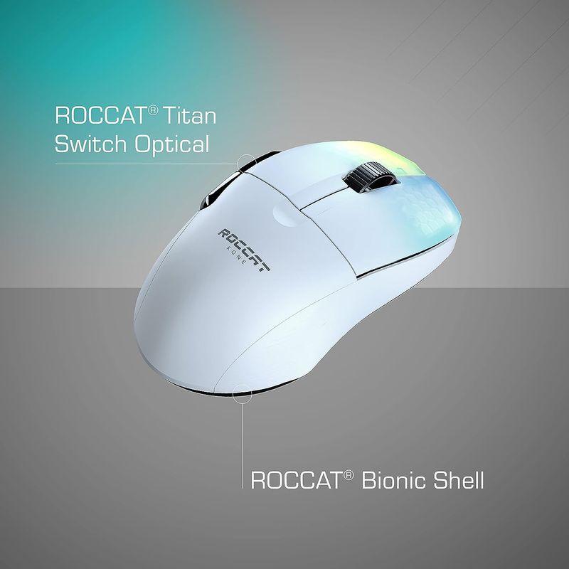 売上値引高 ROCCAT ゲーミングマウス Kone Pro Air ワイヤレス 2.4GHz/Bluetooth ホワイト/白 光学式/19K/オプテ