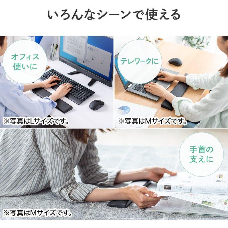 サンワダイレクト リストレスト キーボード クッション 15°の傾斜付き エルゴノミクス 35.8cm ノートPC/コンパクトキーボード用｜haru-online｜03