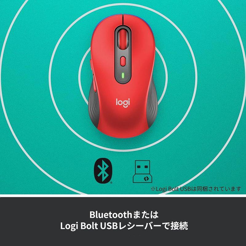 Logicool Signature M750LRD ワイヤレスマウス 静音 ラージ レッド ワイヤレス マウス 無線 Bluetooth｜haru-online｜02