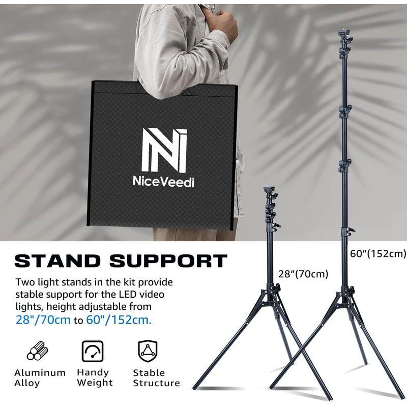NiceVeedi 2パック撮影用ライト LEDビデオライト 写真スタジオ NiceVeedi 2パック撮影用ライト LEDビデオライト 写真スタジオ