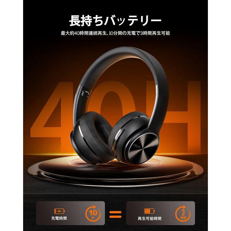 DOQAUS(ドカアス) ヘッドホン Bluetooth5.3 有線無線両用 USB Type-C充電 ワイヤレスヘッドホン 最大40時間連｜haru-online｜06